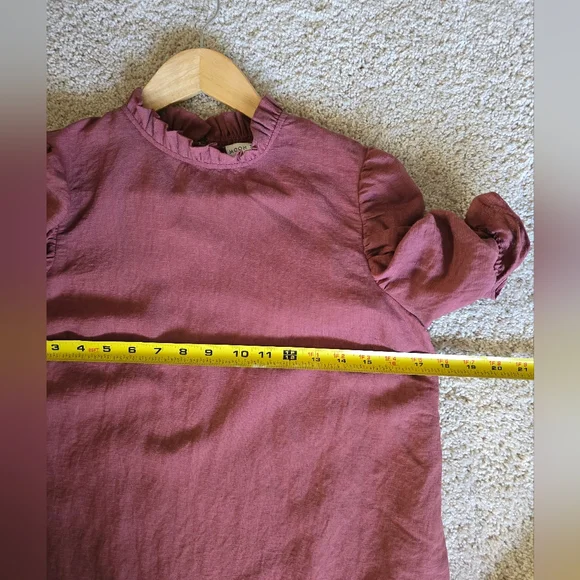 Moon River Size Small Mauve Rose Short Sleeve Blouse Lightweight Top - Picture 6 of 9